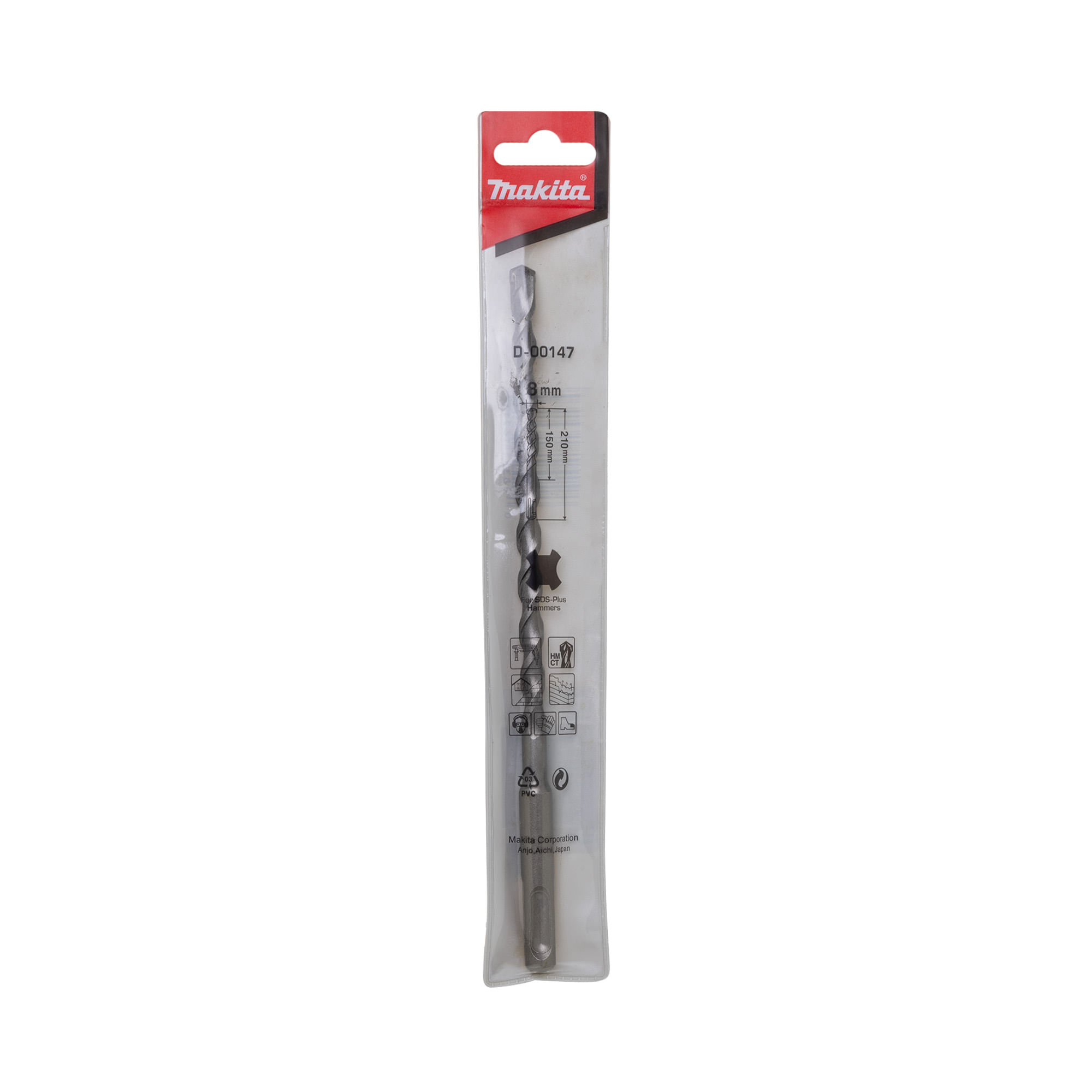 BROCA SDS PLUS STANDARD MAKITA 210MM X 8,00MM - Mad Mais